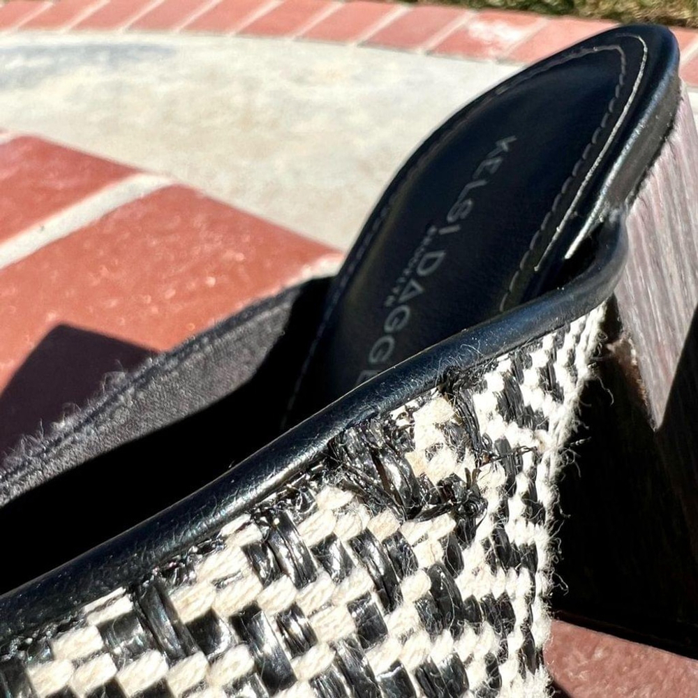 Kelsi Dagger Brooklyn Cosmo Black Sandal Block Heel Mules Size 8 - Picture 7 of 8
